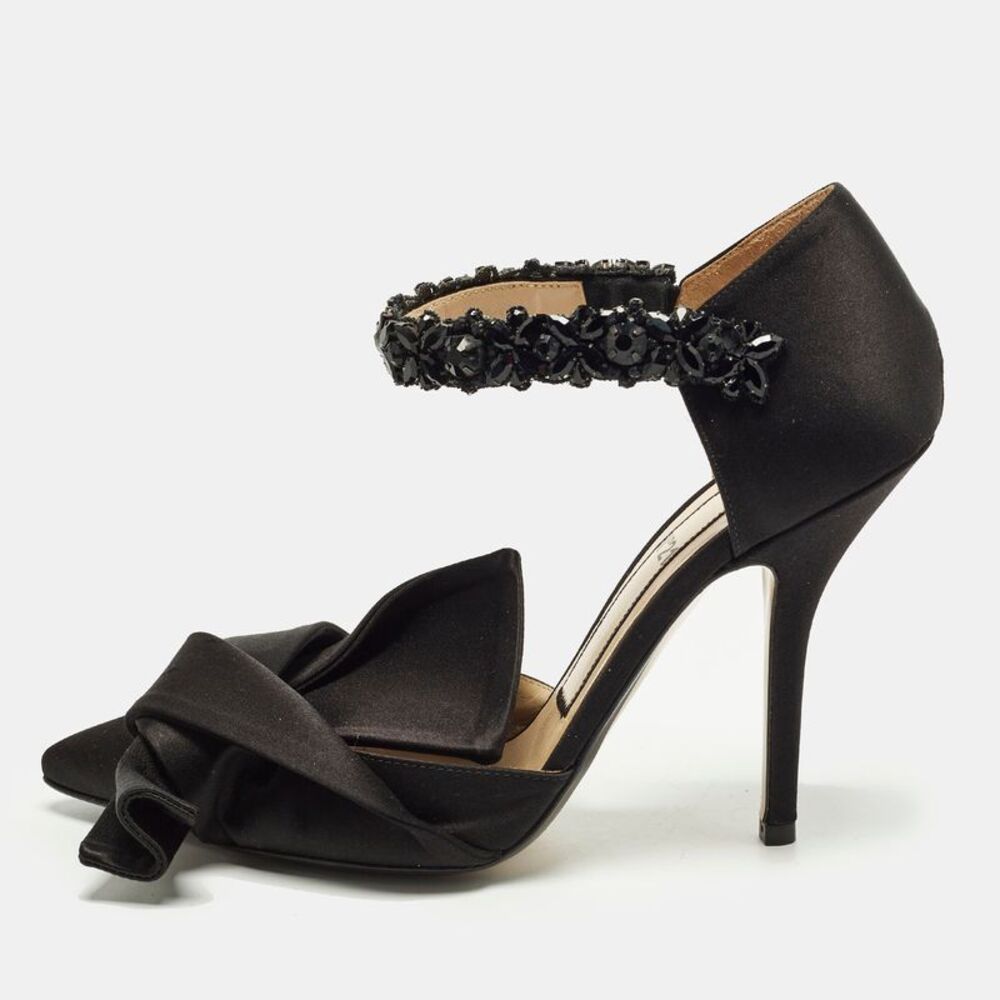 N21 Raso Size 38.5 Black Satin Pumps